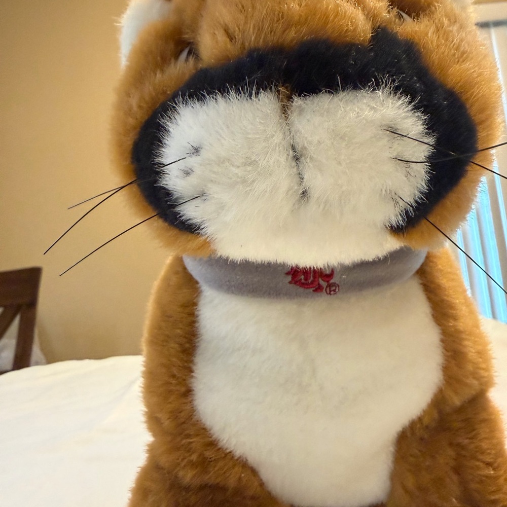Plush Toy with White and Brown Fur